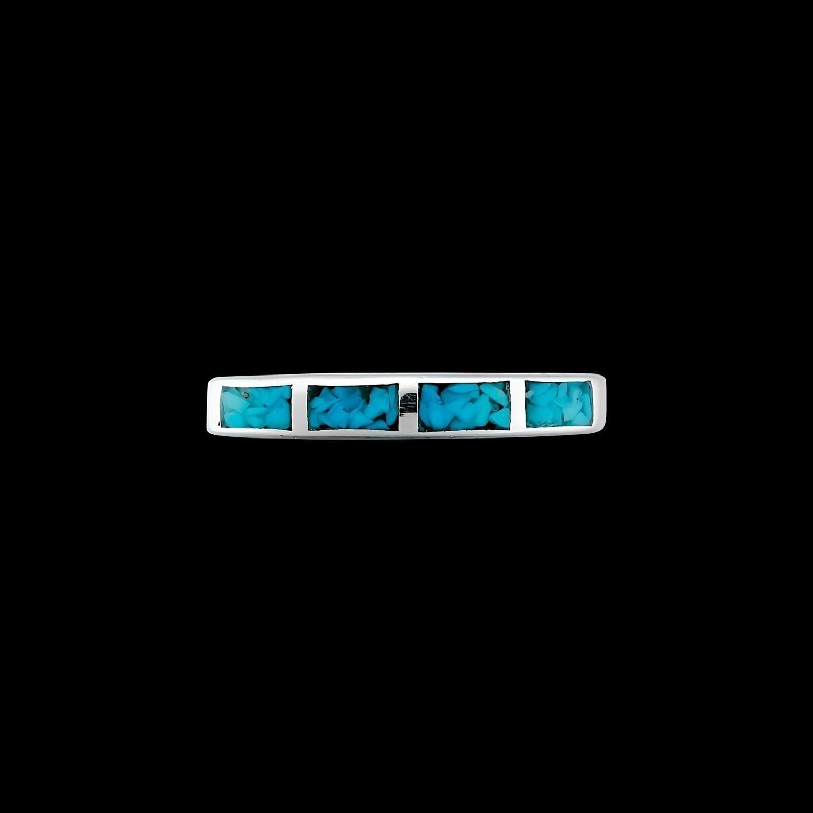 Four Rectangles Ring, Turquoise, Size: 5.5, Band
