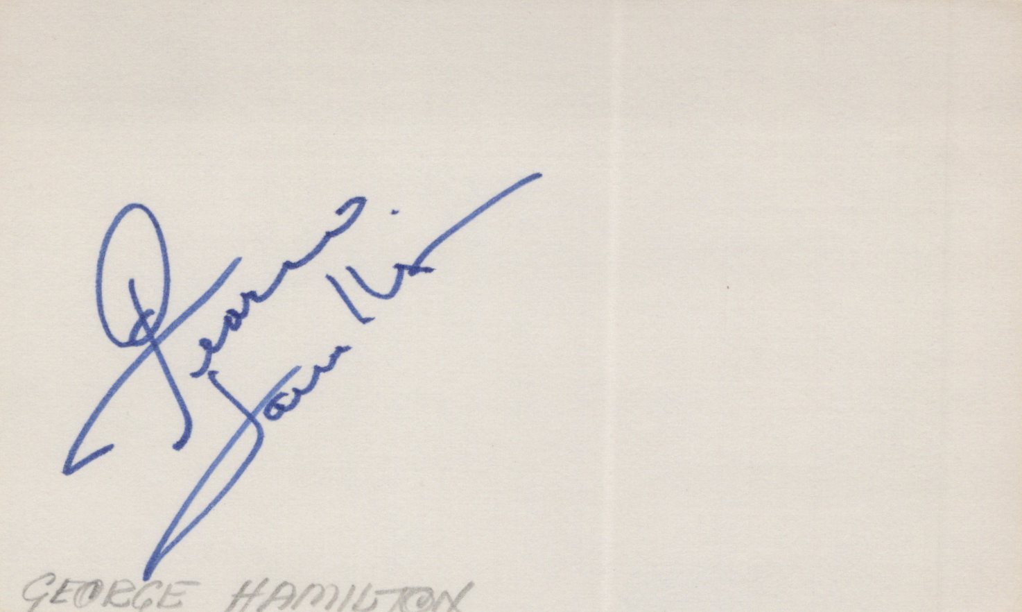 George Hamilton signed 3x5 index card Vintage
