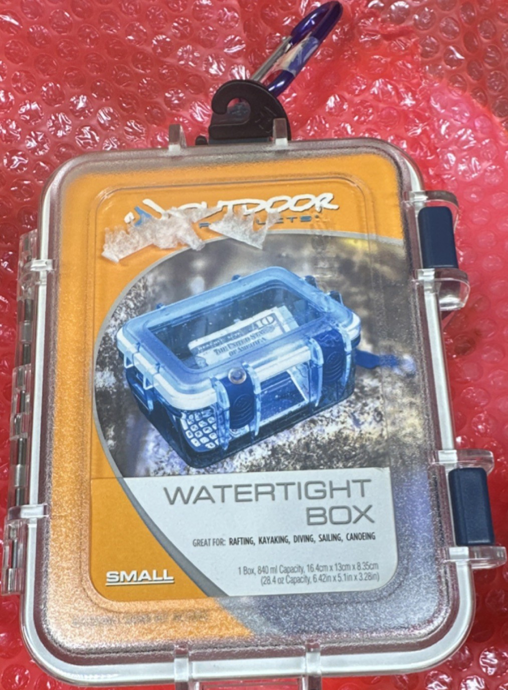 Outdoor Products Waterproof Small Watertight Box 840ml Clear Blue