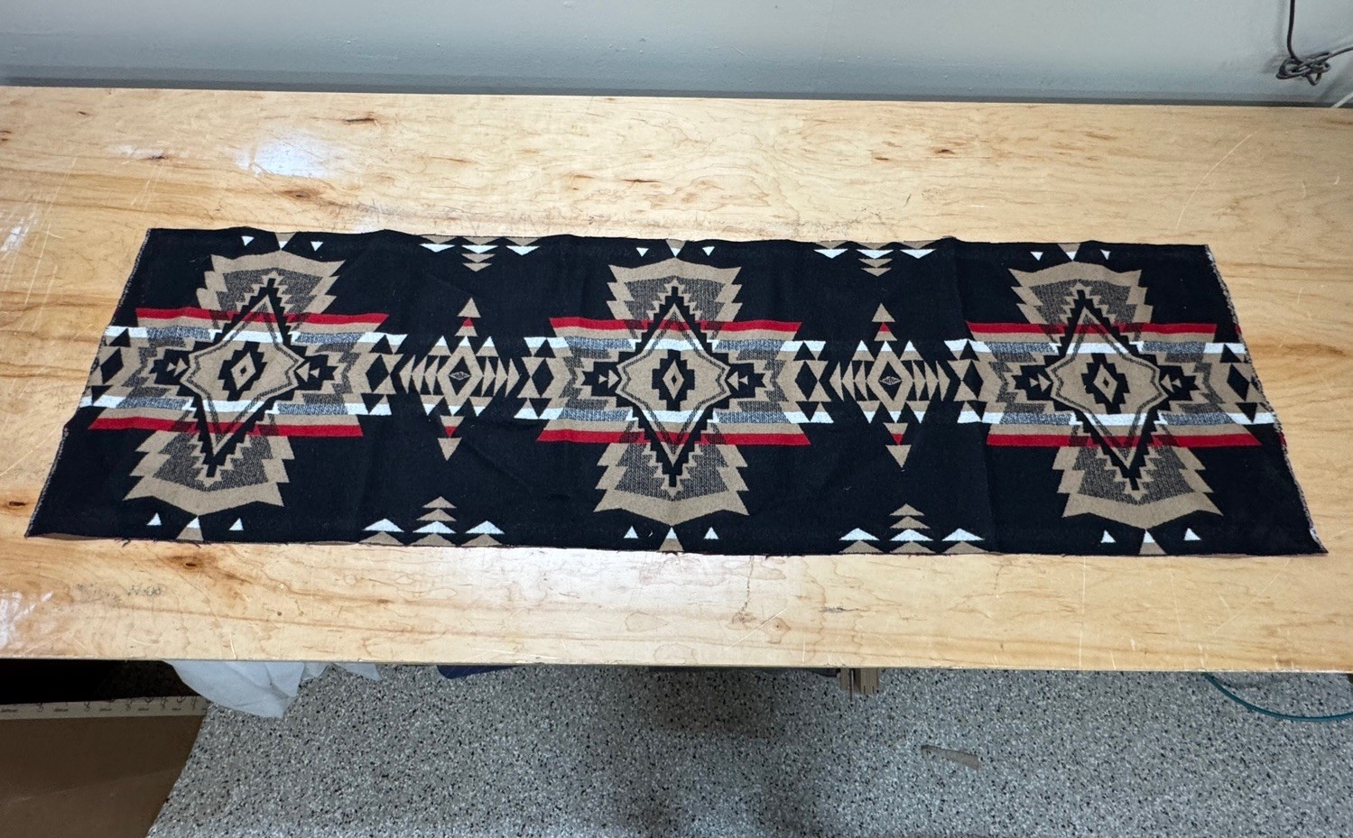 Heavy Weight Wool Fabric Pendleton Wool Jacquard Remnant Rancho Arroyo Black