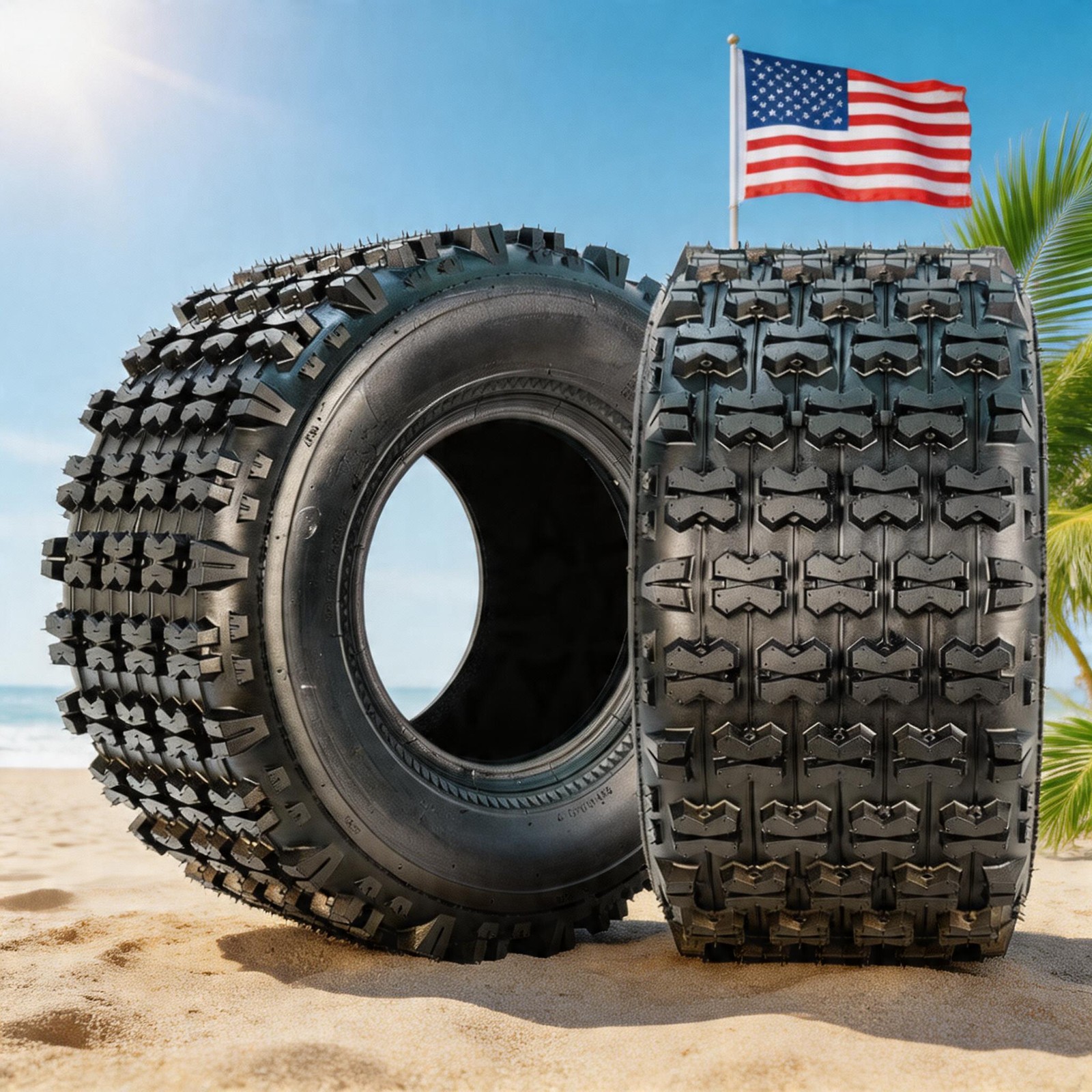 ATV UTV Tires Set of 2, 4PR Tubeless Sport-Racing Off-Road Tires, Deep Knobby US