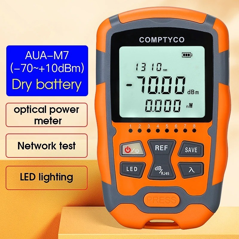 Optical Fiber Cable Tester Multimeter Tool Optical Power Meter with LED Light