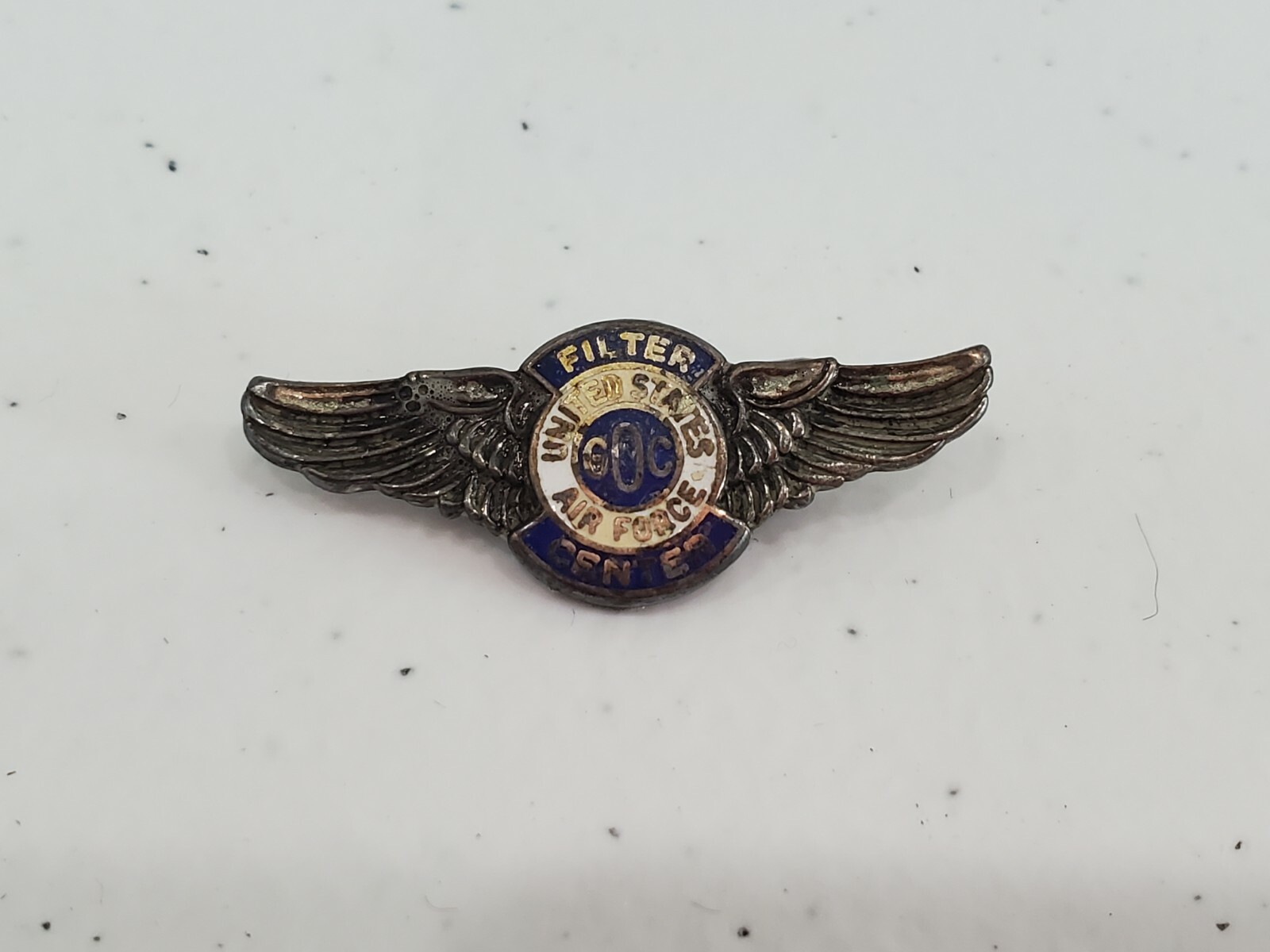 United States Air Force Silver Lapel Pin Filter Center GOC RARE Badge Vintage