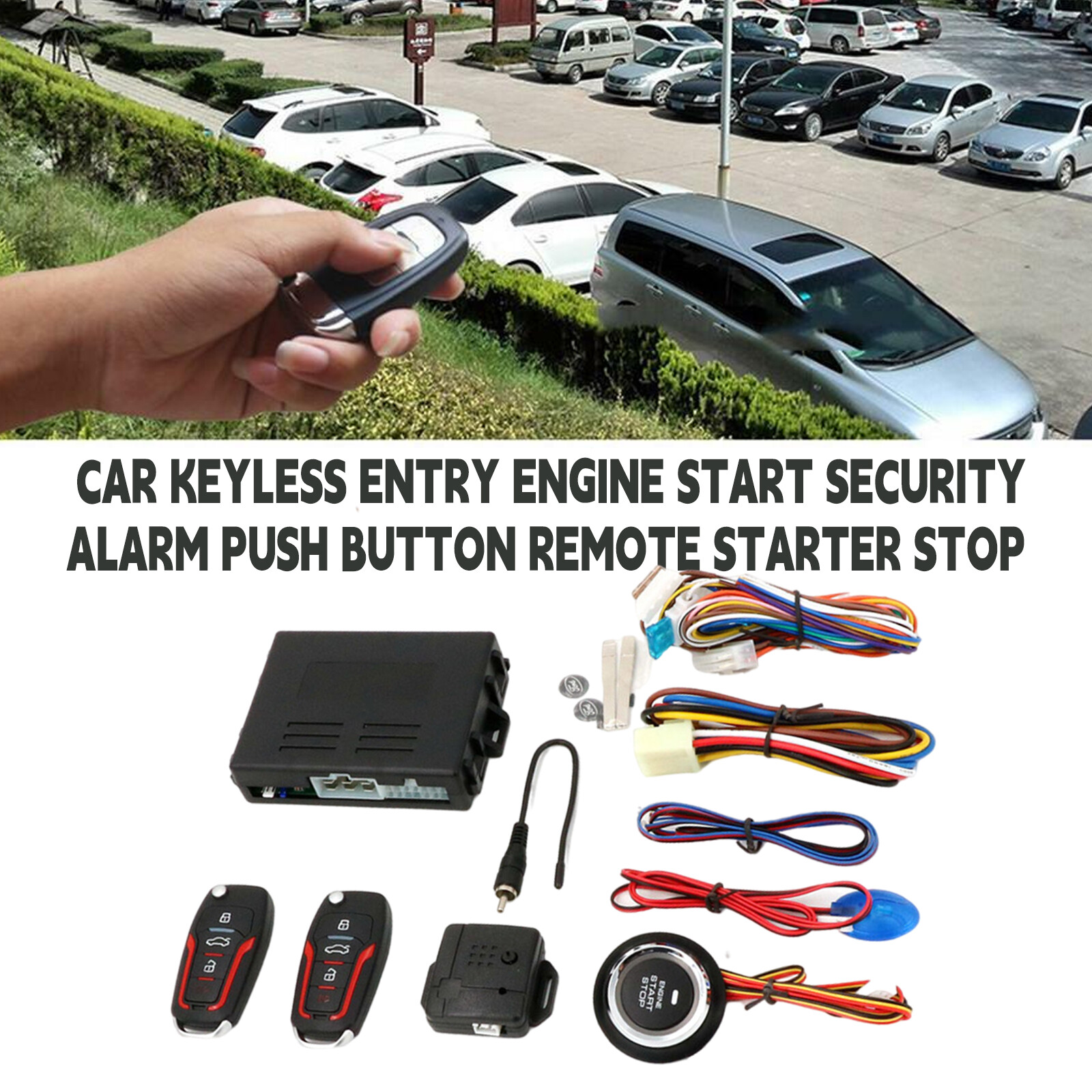 Car Keyless Entry Engine Start Security Alarm Push Button Remote Starter StopSLB