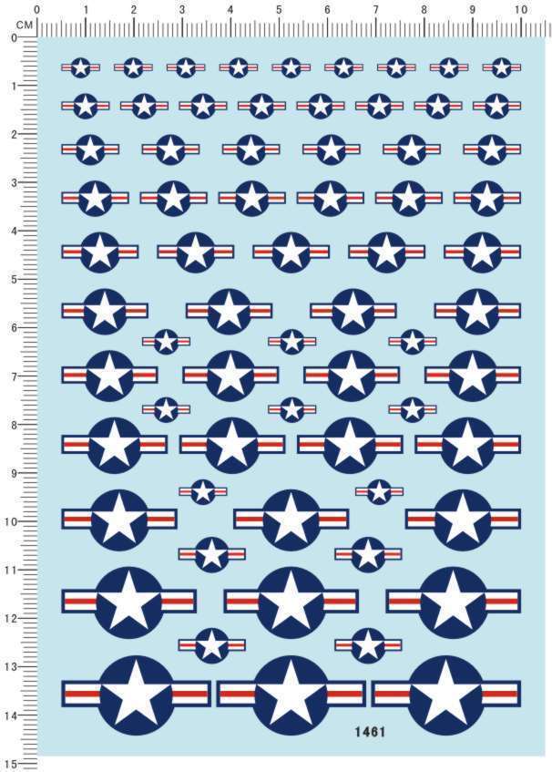 4-15mm 1/144 1/72 USAF Insignias Fighter Roundel Markings Water Slide Decal 1461