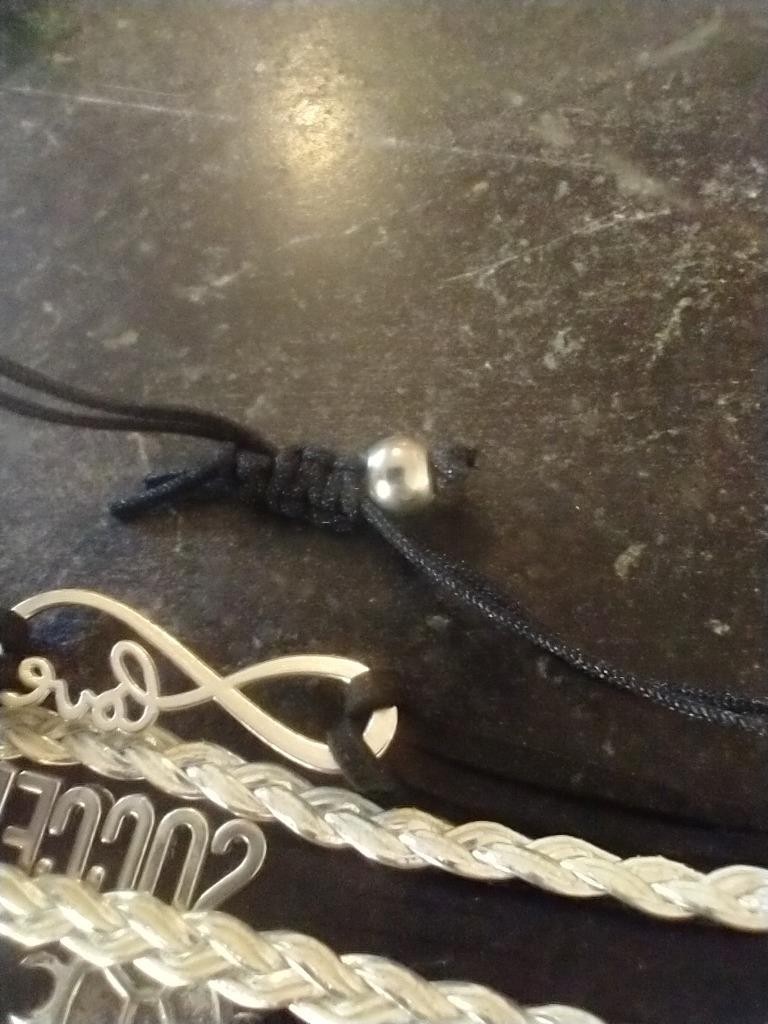 SOCCER PLAYER CHARM 5 STRAND PULL CORD BRACELET~WORDS~UNIQUE~ARTISAN ~SILVERTONE