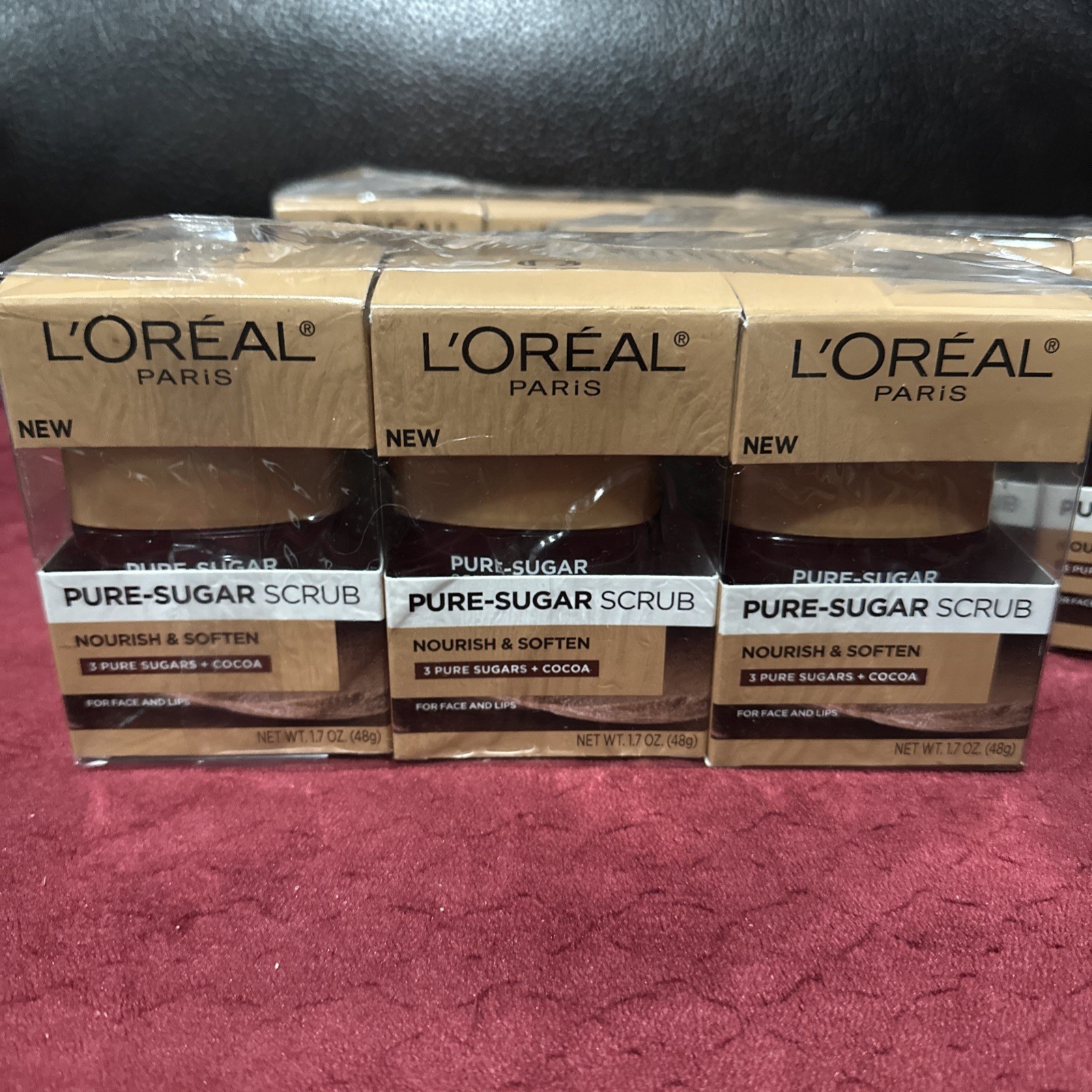 L’Oréal Paris Pure Sugar Scrub 3 Pack Nourish & Soften 3 Sugars + Cocoa New