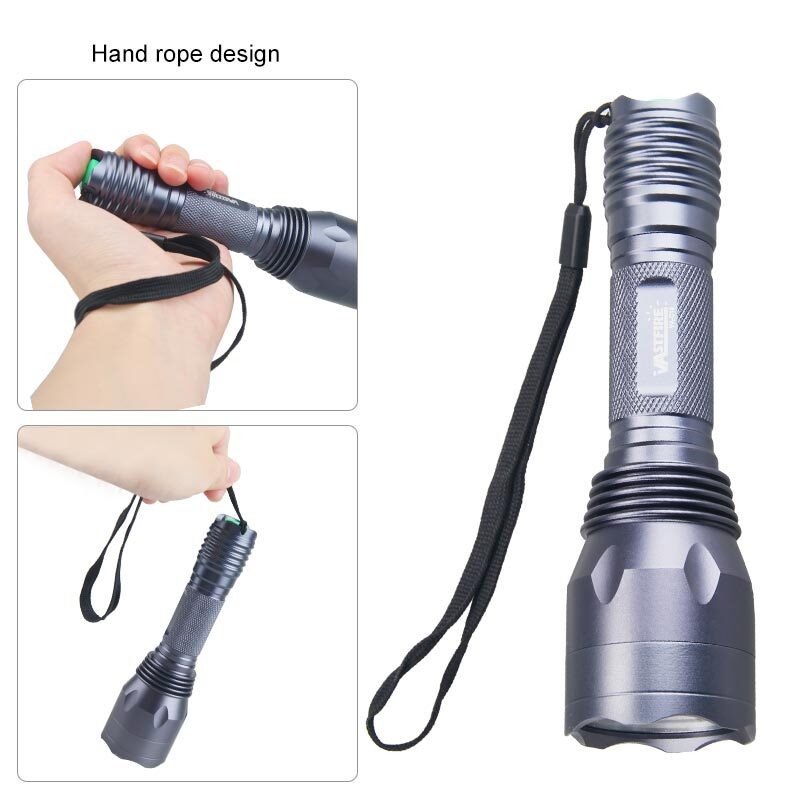 Hunting LED Flashlight Torch Rechargeable 800Yards Predator Light w/ Scope Mount
