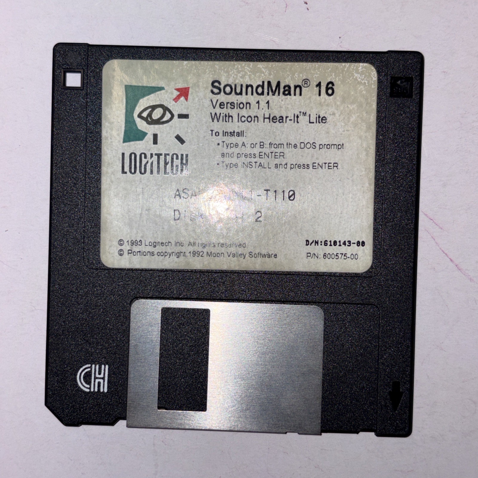Logitech Floppy Disk Lot Microsoft Windows 3.1, Soundman 16, Mouseware Utilities