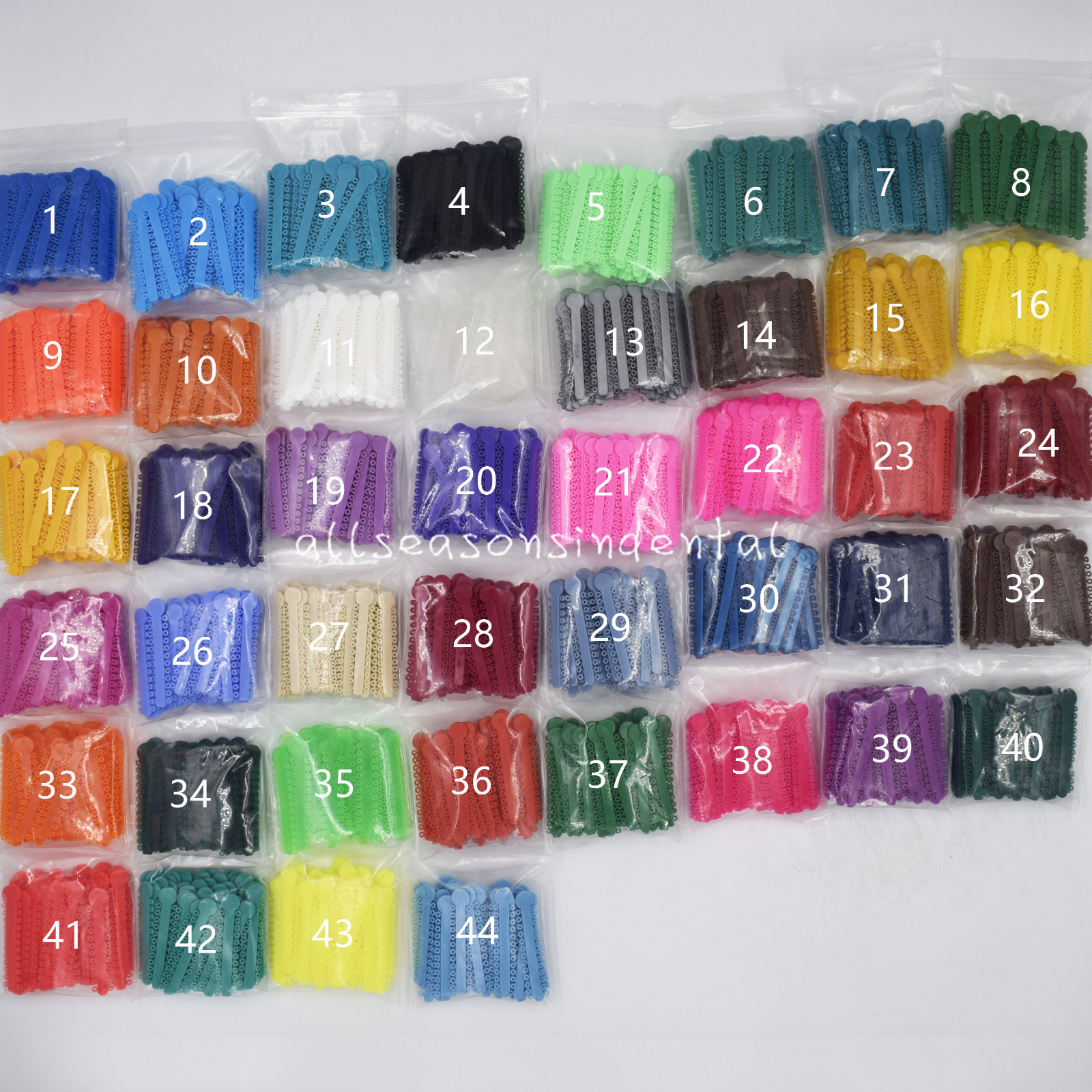 1 Pack Dental Orthodontics Elastic 1008 Pcs Ligature Ties For Choose 44 Colors