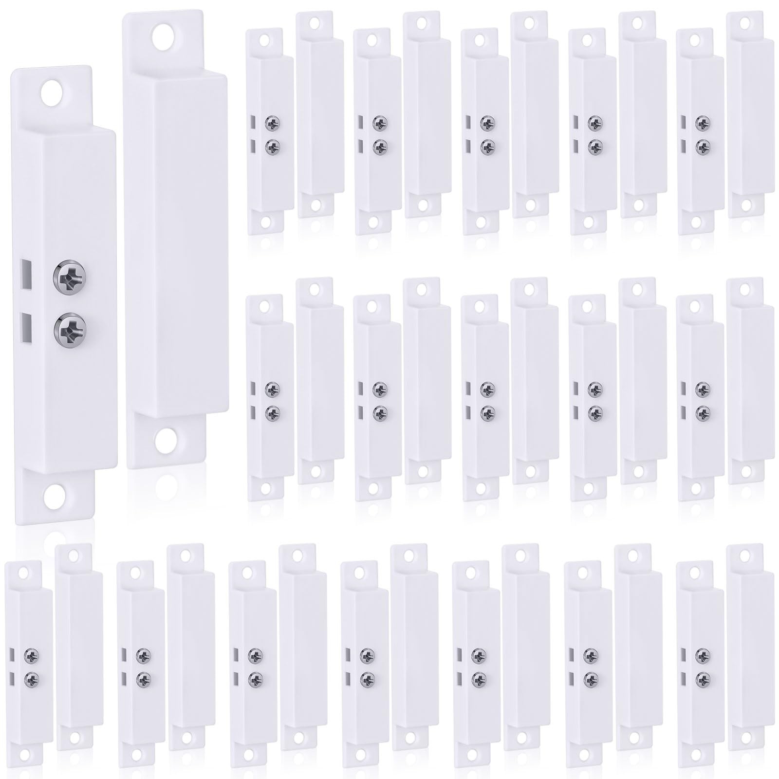 Tellegloww 20 Sets Nc Wired Surface Mounted Alarm Magnetic Door white