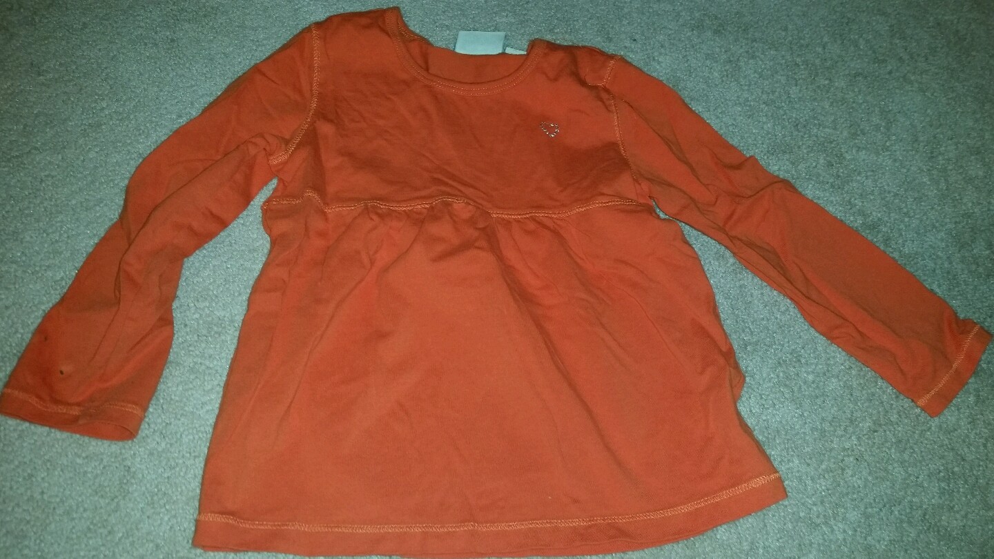 Girls The Children's Place 4 orange long sleeve flare top heart