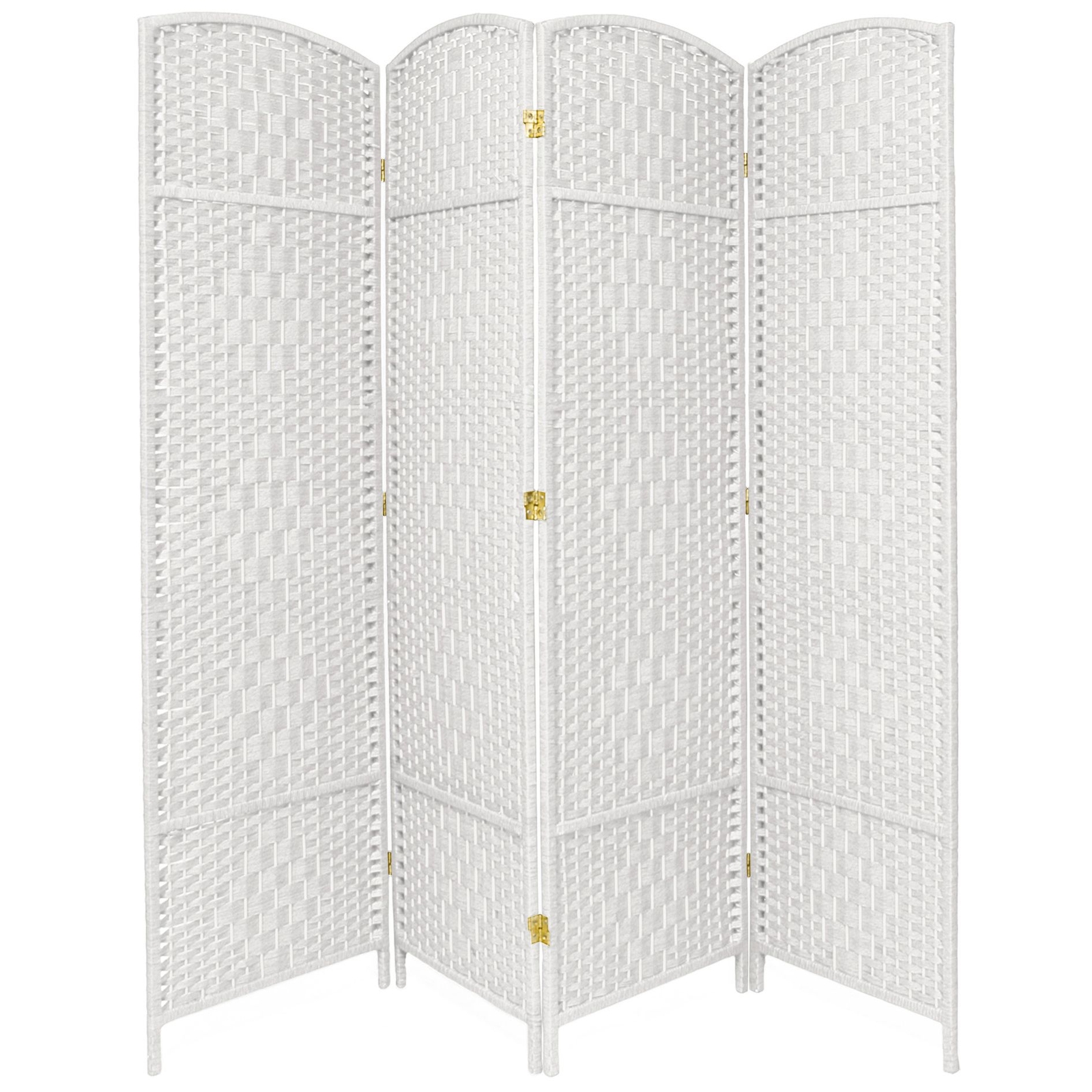 7 ft. Tall Diamond Weave Room Divider - White - 4 Panels