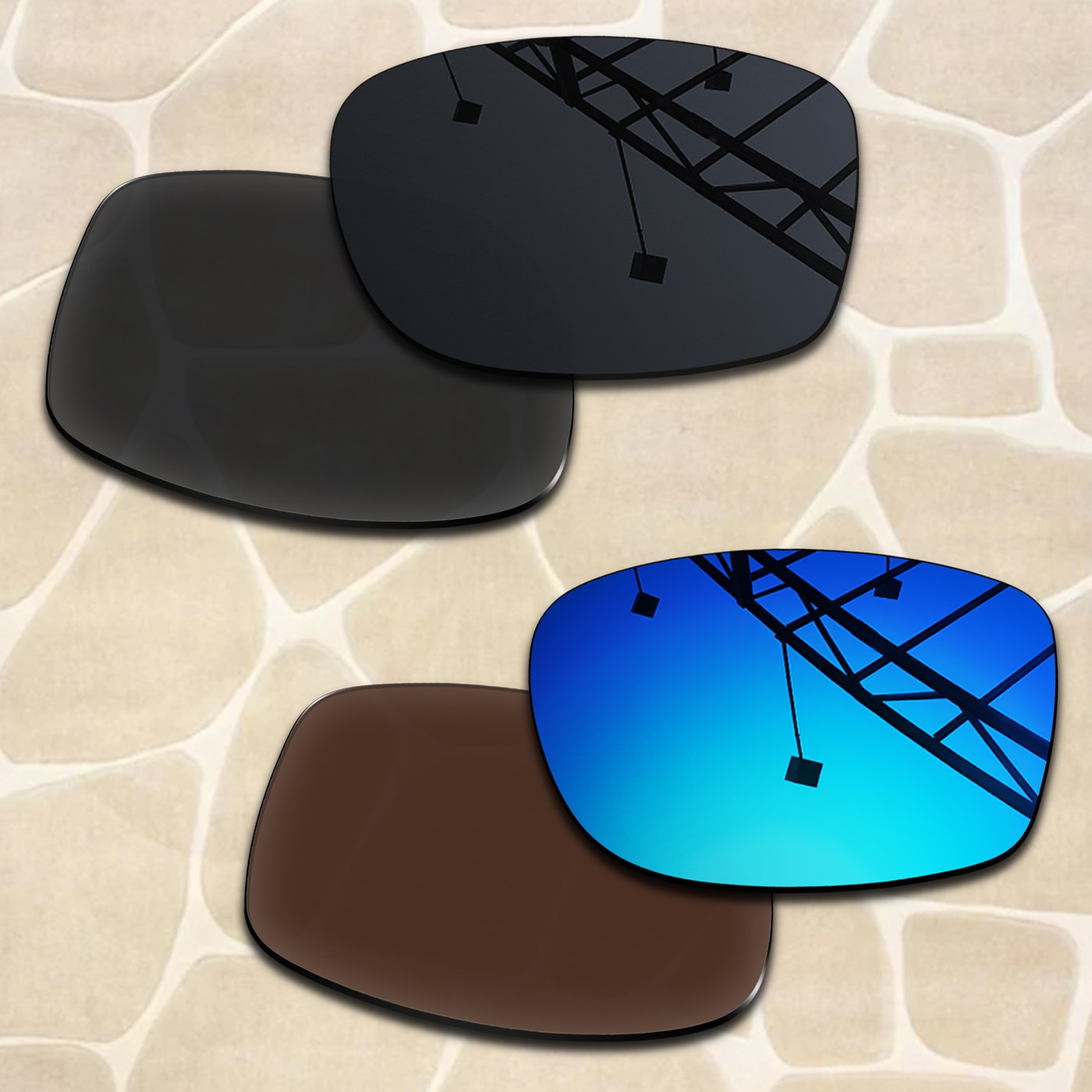 2 Pairs POLARIZED Replacement Lenses for Ray-Ban RB3445 61mm Sunglasses