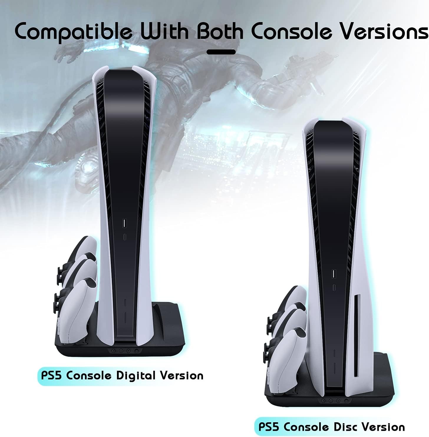 Mcbazel Cooling Fan and Dual Controller Charger Station for PS5 Console, Cooler