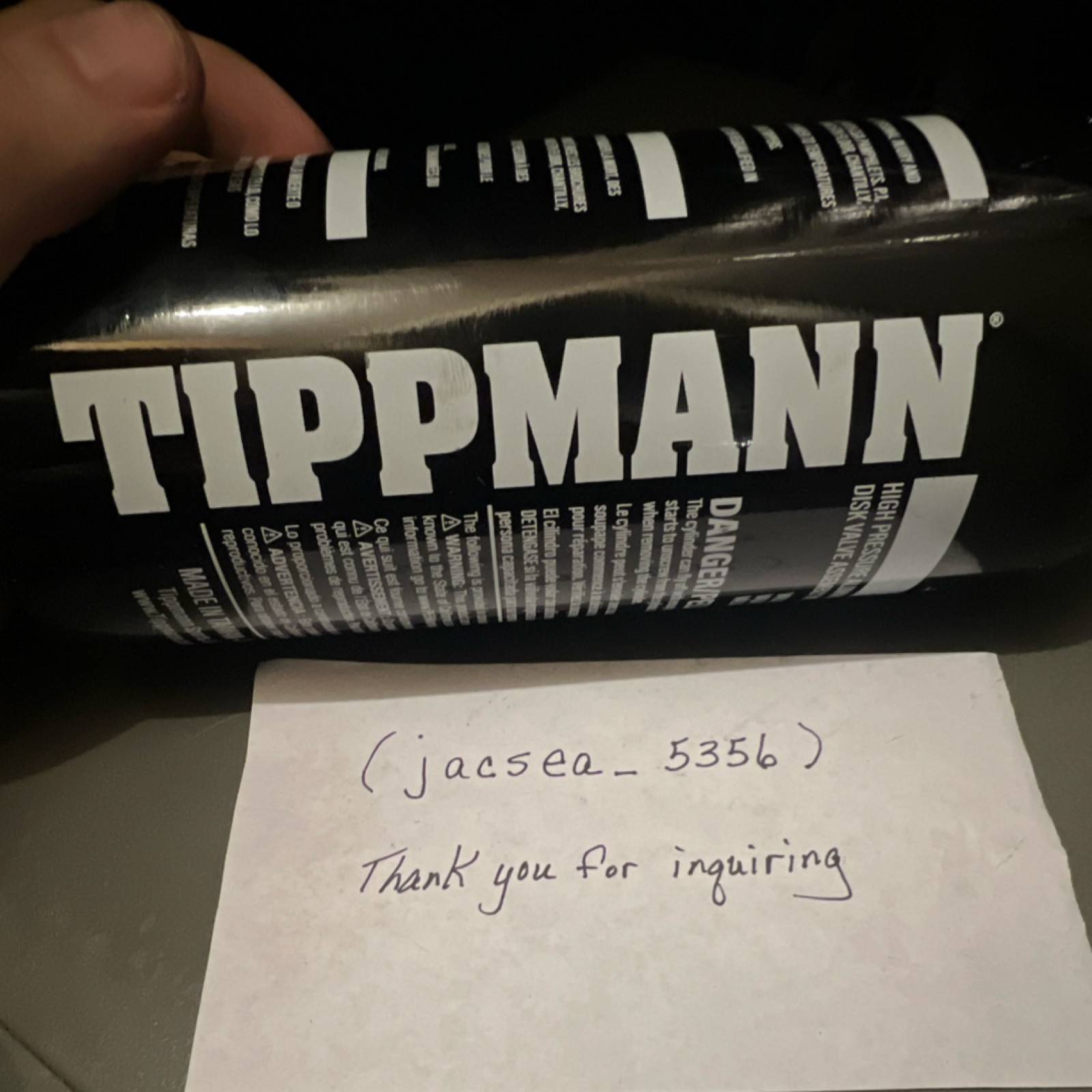 Tippmann 20 oz CO2 Tank for Paintball