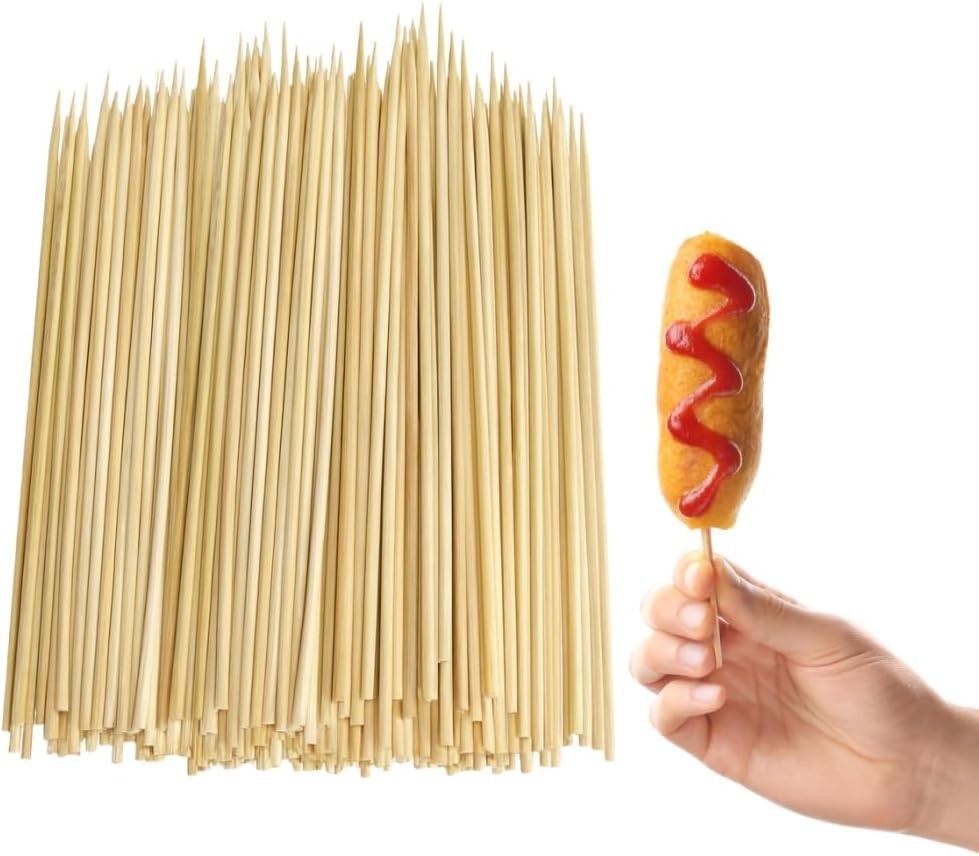 2500 Pcs Bamboo BBQ Skewer 6 in Natural Wooden Appetizer Stick Grill 3774x25