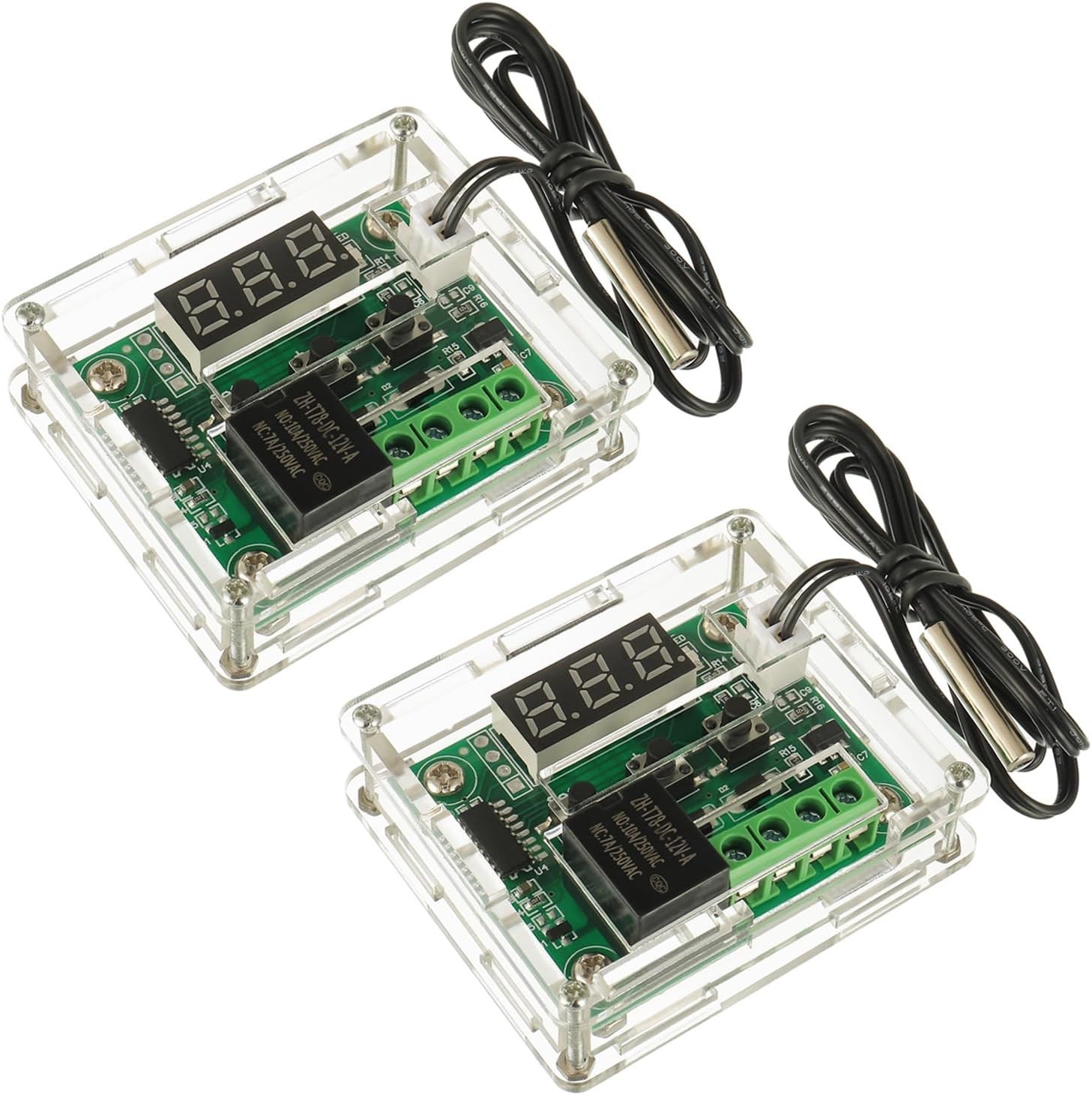2PCS Controlador de Temperatura Digital 12V DC 10A Termostato -50~110°C