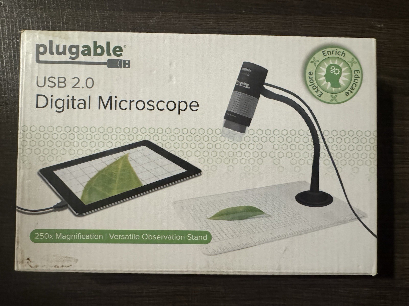 Plugable USB Corded Digital Magnifier Microscope Camera/(60X-250X)Stand/platform