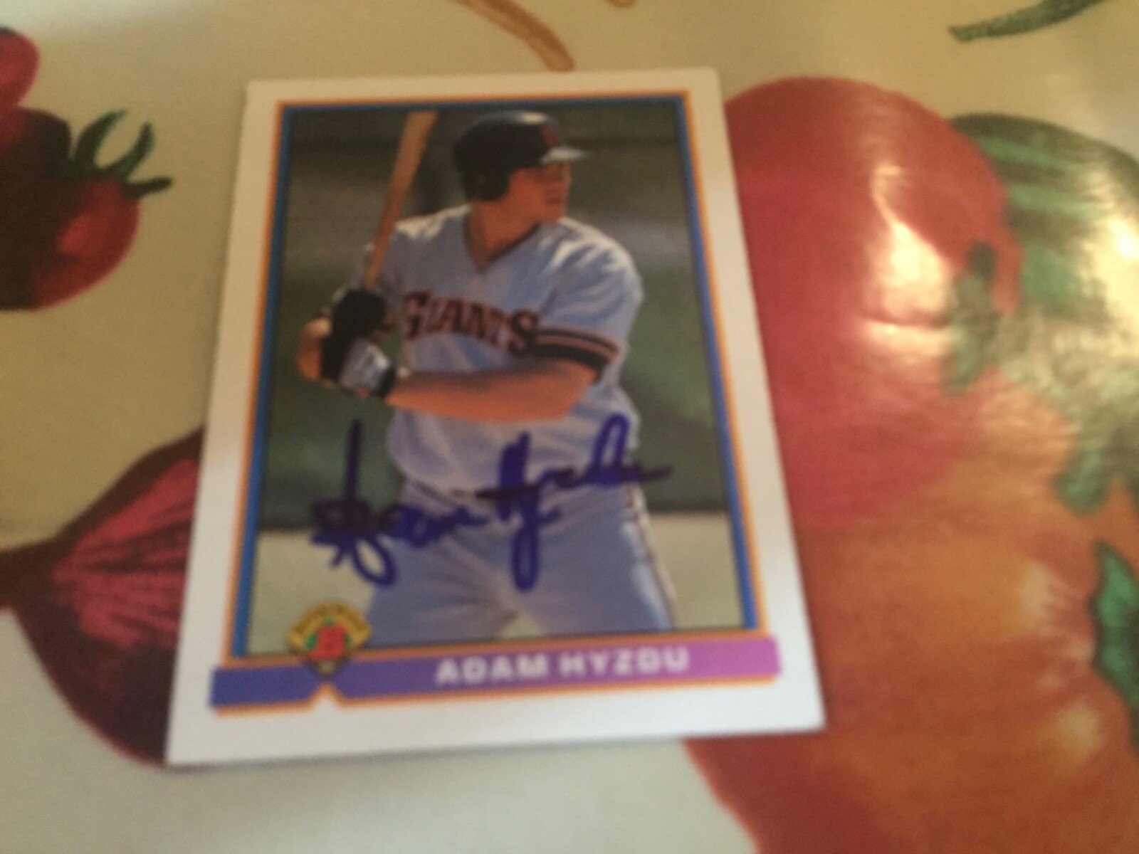 1991 Bomwan Adam Hyzdu Autographed Baseball Card Red Sox Pirates Padres RC
