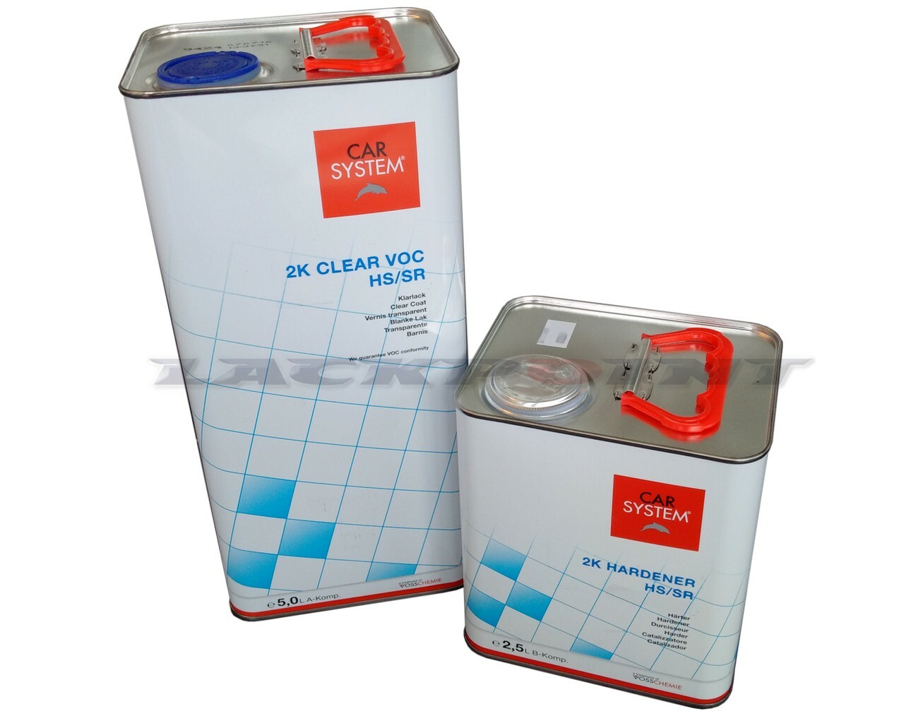 7.5 liter set Carsystem 2K VOC HS/SR clear coat glossy 2:1 incl. Hardener New!