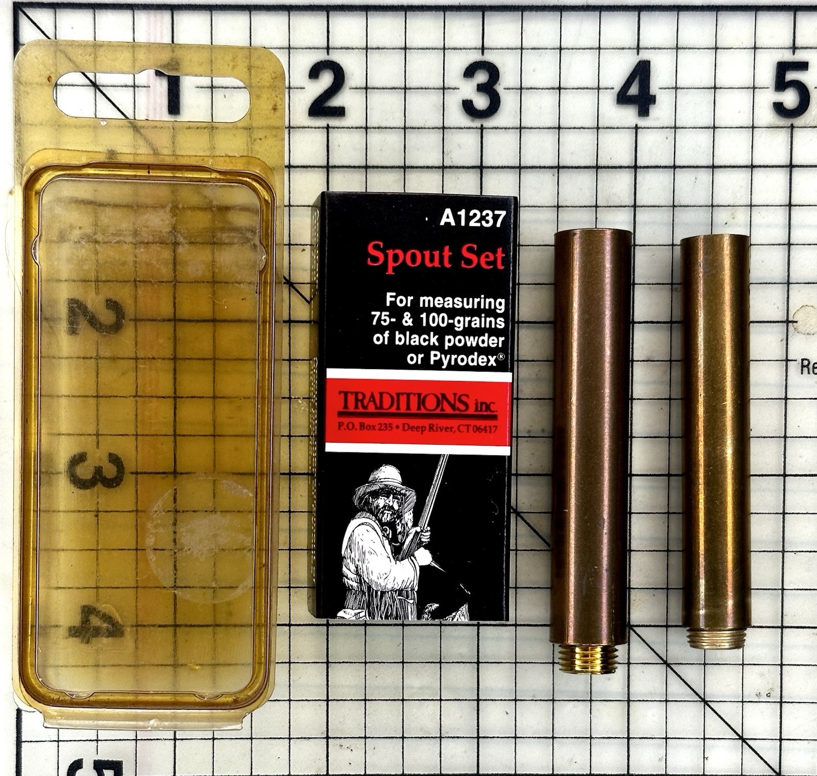 Traditions A1237 Brass Spout Set 75/100 Grains Muzzleloader Powder Flask Tips