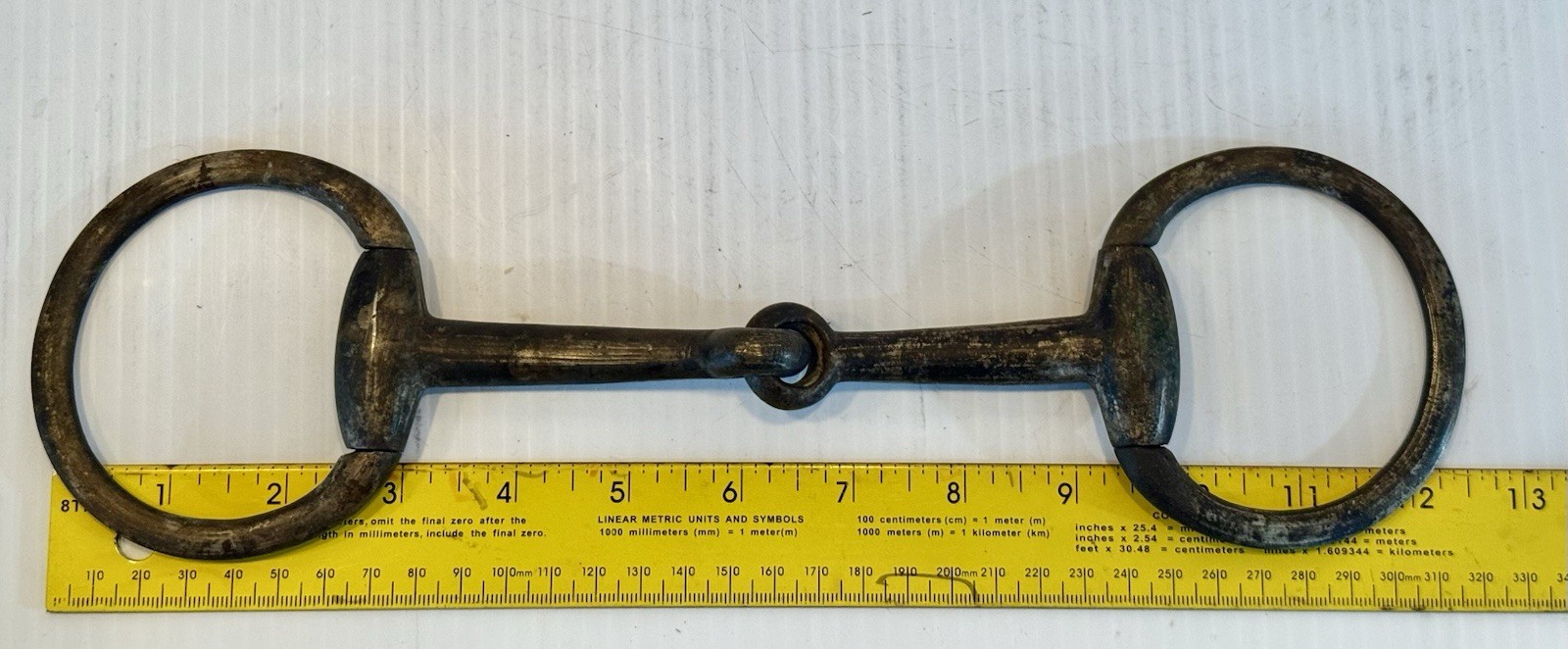 Antique Brass Eggbutt Snaffle Horse Bit Large Ring Brass Bronze Tack