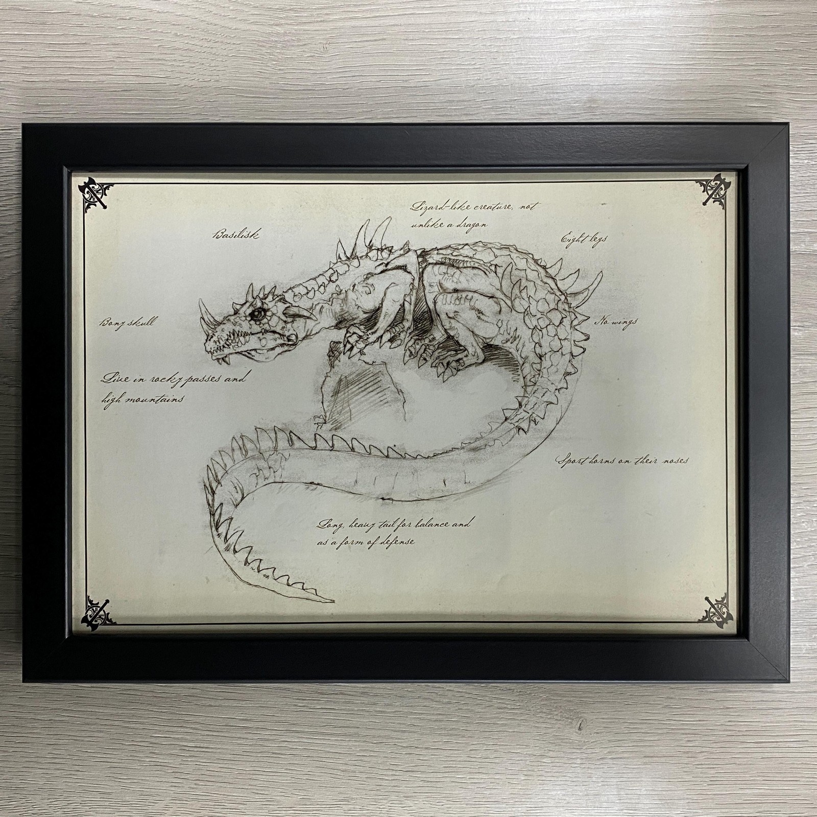 FRAMED BASILISK DRAGON ART EMPIRE BLOOD ON THE REIK WARHAMMER AGE OF SIGMAR AOS