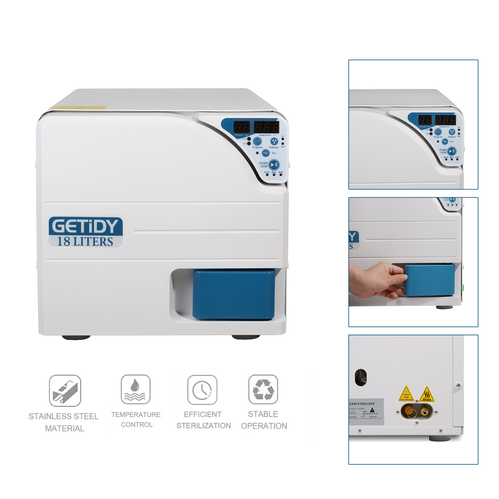 18L Dental Medical Digital Steam Sterilizer Vacuum Autoclave Drying Function US