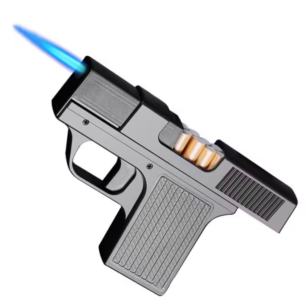 CIGARETTE STORAGE Jet Flame Lighter Gun/Pistol Cigar Case Gift Butane Pipe BBQ