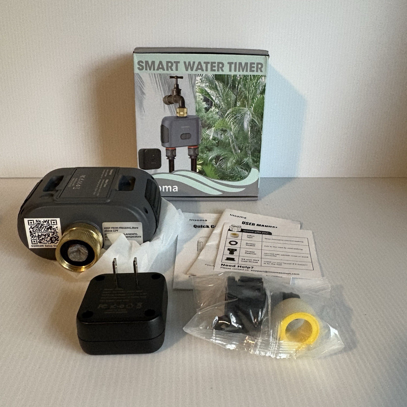 Digital Water Timer for Garden Insoma Smart WiFi Dual 2 Outlet SGW02MB Open Box