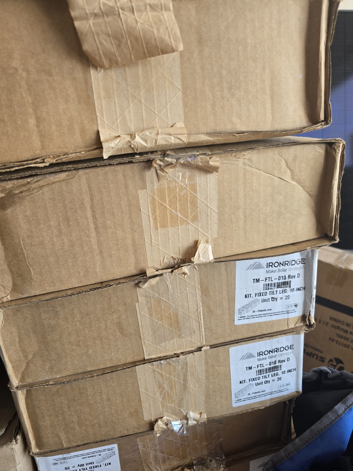 Tilt Legs Ironridge TM-FTL-010 Rev DKIT, FIXED TILT LEG, 10 INCH Unit ty =20