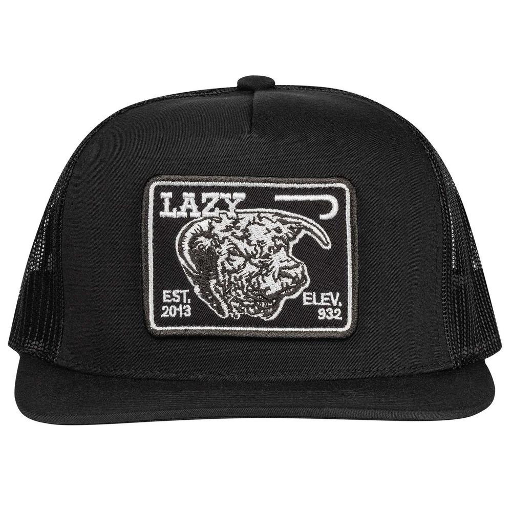 Lazy J Ranch Wear Hereford Patch All Black - Hats Cap - Blkblk4Elev