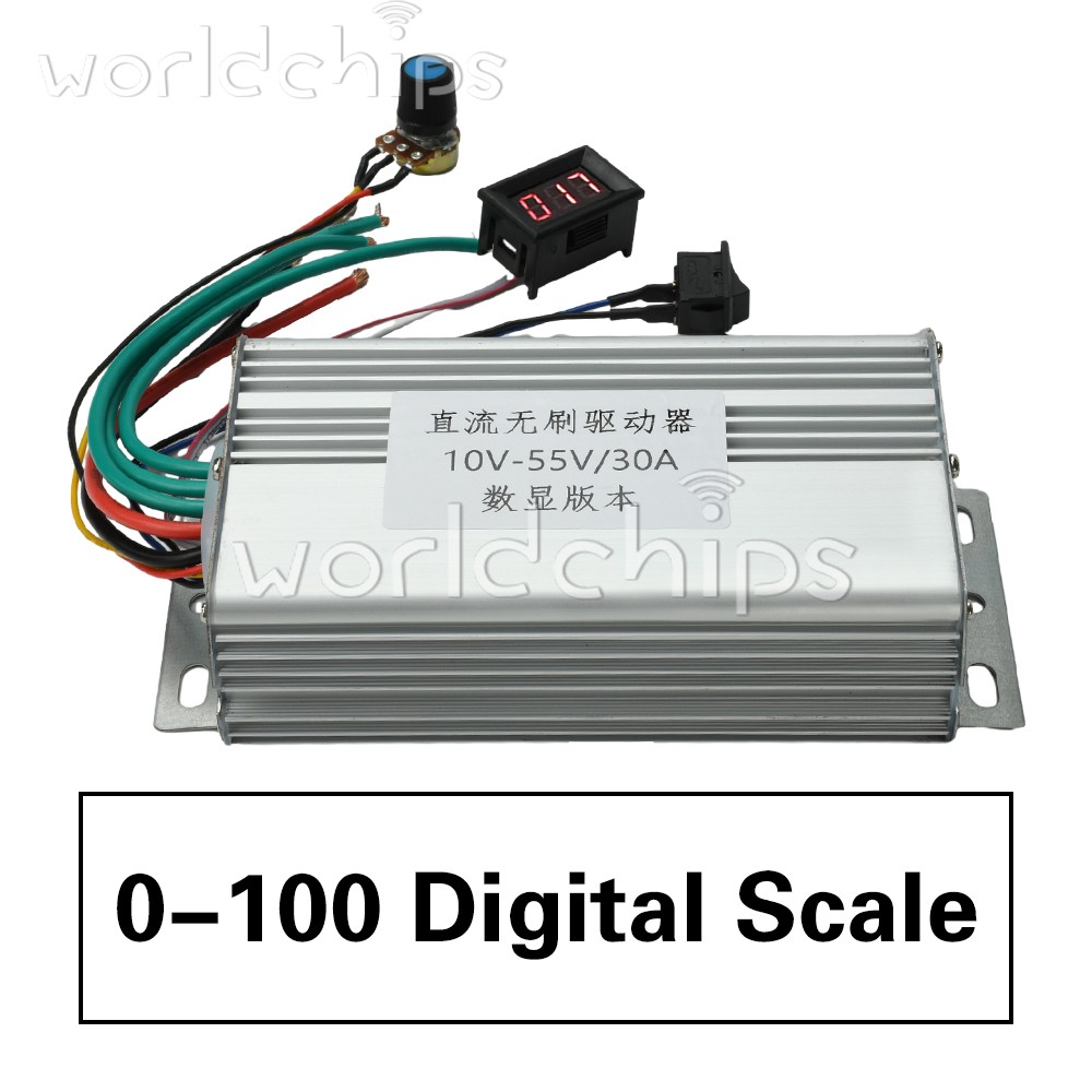 10-55V 30A 3-Phase DC Brushless Controller Electronic Speed Control Motor Drive