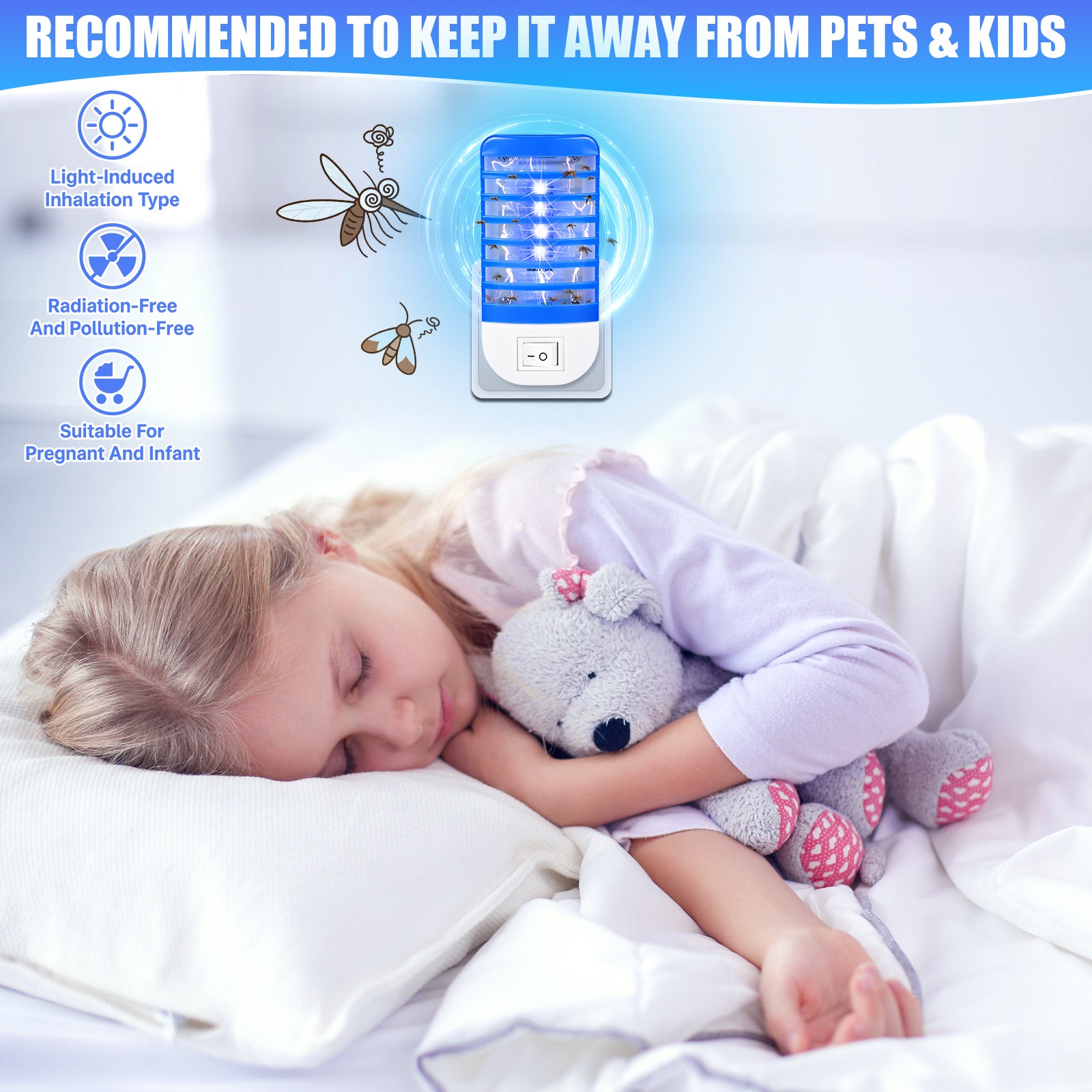 Rectangular Dark Blue Mosquito Killers (4): Perfect for Home & Patio
