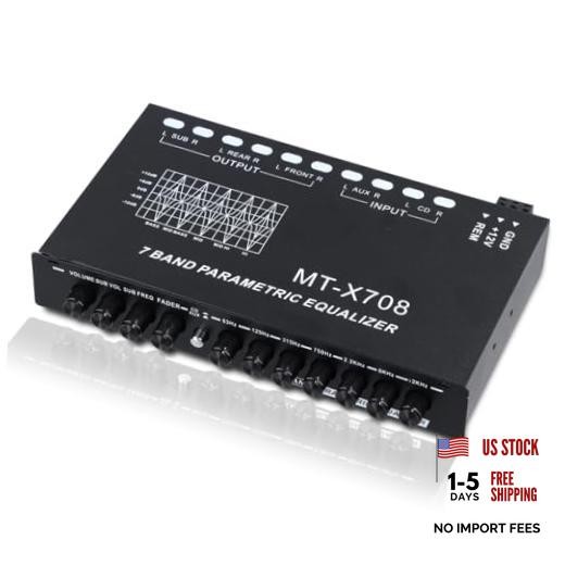 7-Band Car Audio Equalizer—Car Audio Graphic Equalizer—Black—Standard Edition
