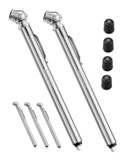 Pencil Tire Pressure Gauge 10-75PSI, Calibrated to ANSI 2 Pack without case