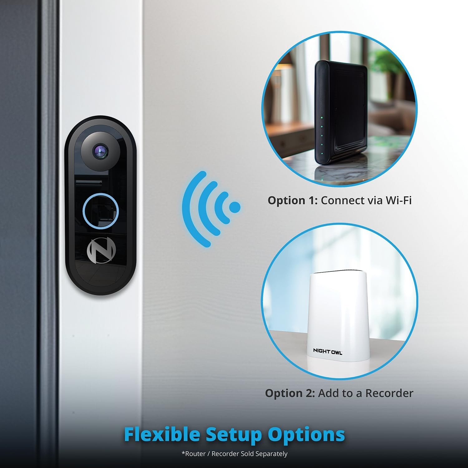 1080p Wireless Video Doorbell with Mount & Chime - Smart Home Security Camera