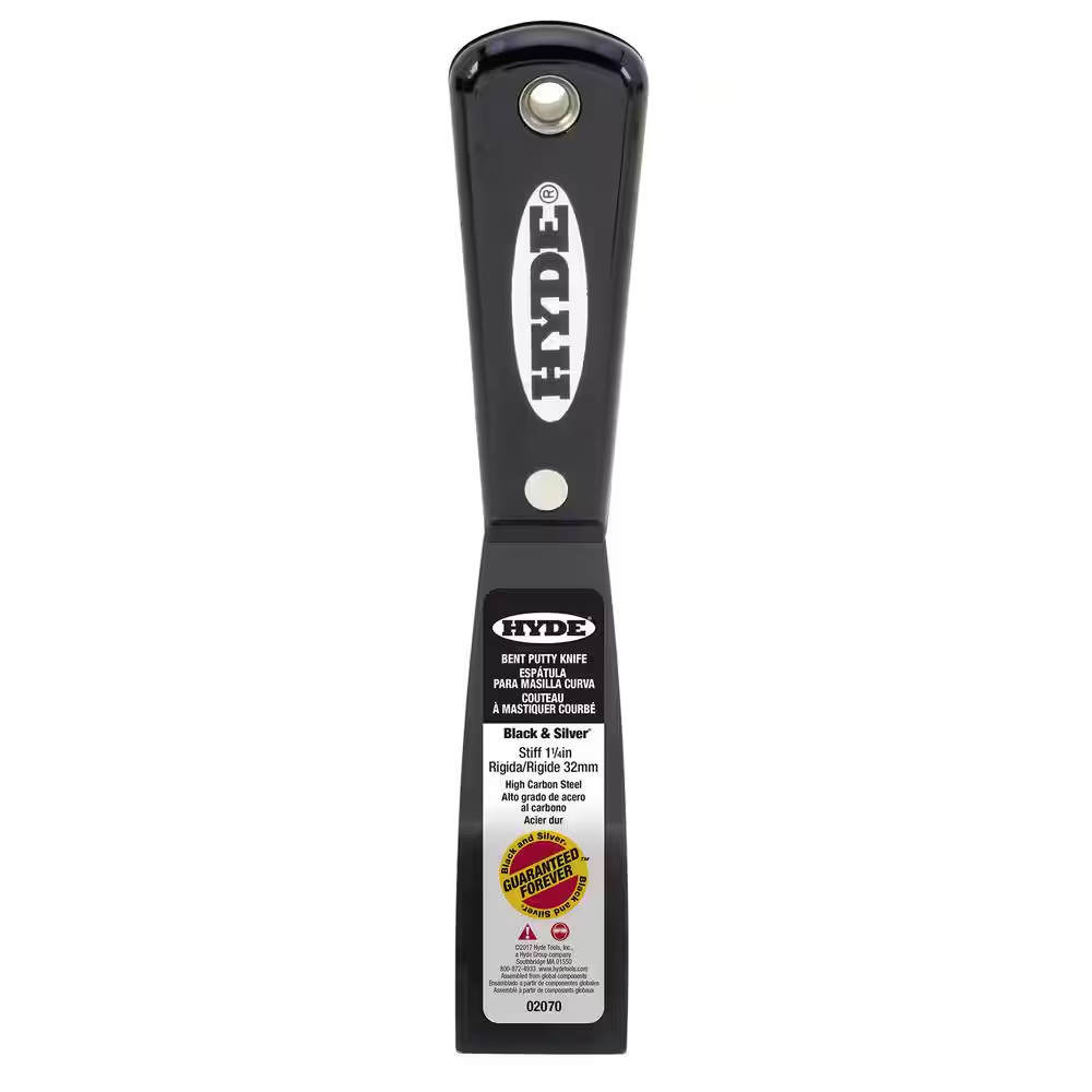 1-1/4 In. Black and Silver Bent Stiff Putty Knife