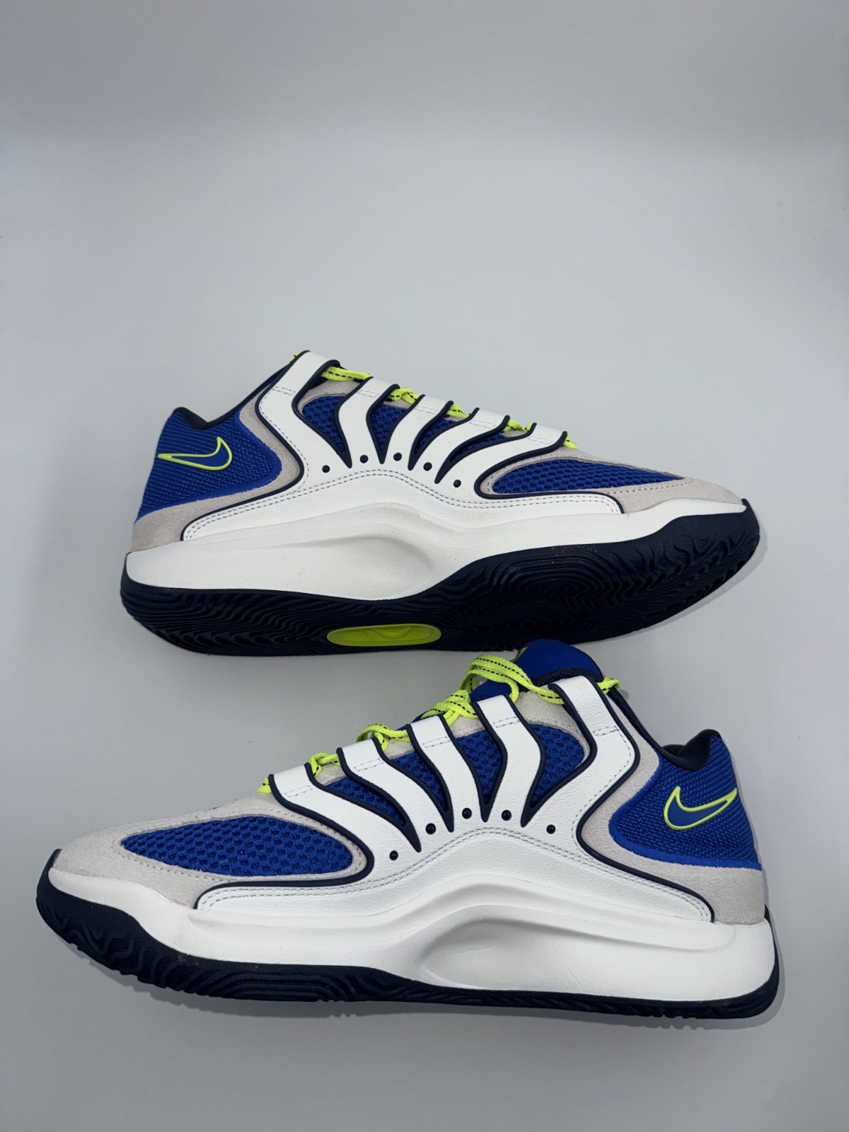 Nike KD18 Mens Basketball Shoes Sneakers White Blue Volt 'Smart City' HV1992-400