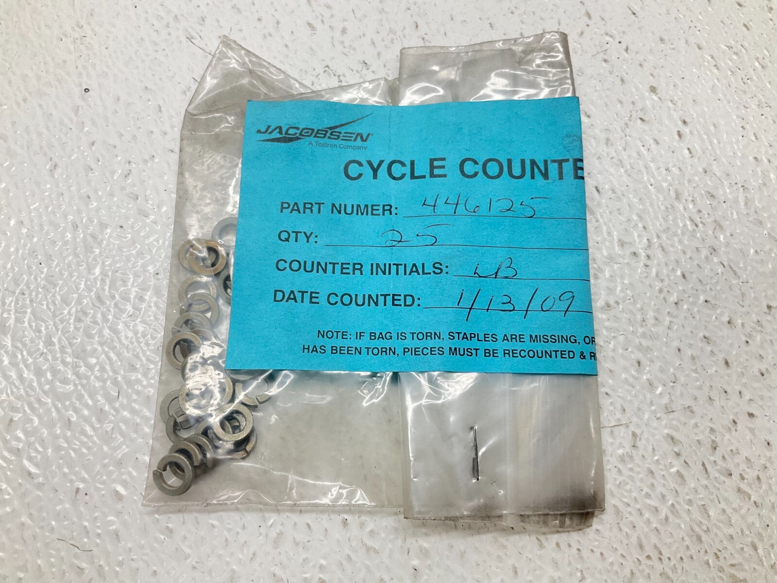 Jacobsen 446125 Washer Bag of 25 New (TSC)