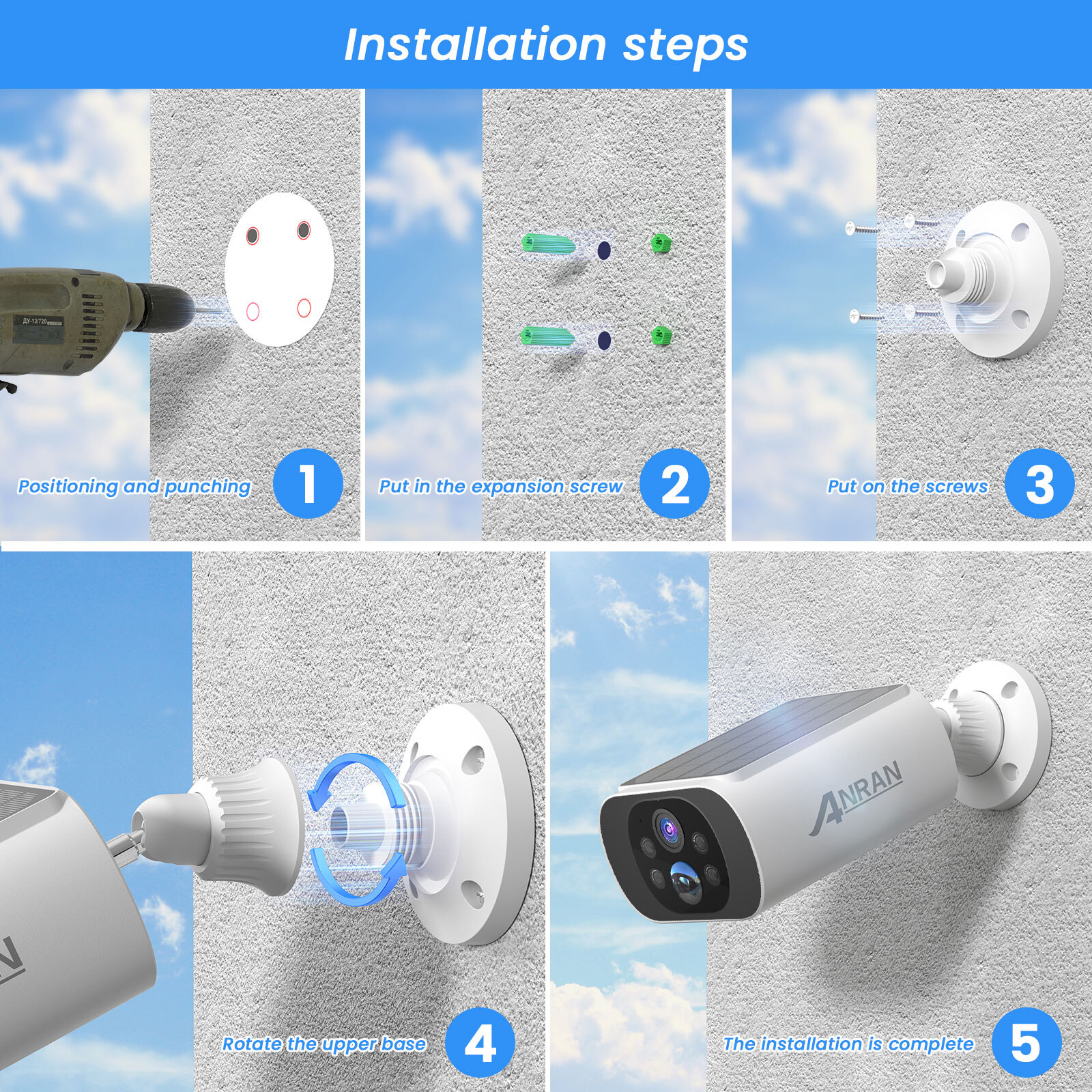 4MP Wireless Security Camera System Solar CCTV Spotlight W/ 64GB SD Card