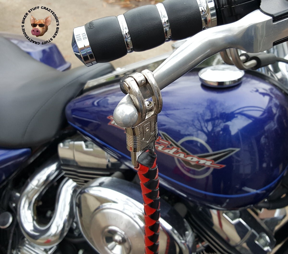 42 Inch Get Back Whip Red & Black Braided Leather with Quick Release
