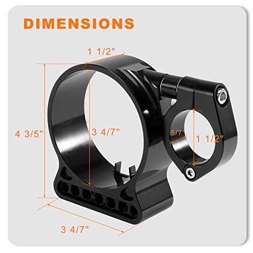 Motorcycle Speedometer Side Mount Relocation Bracket, 39MM Odometer Instrument
