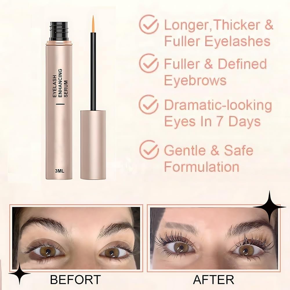 Eyelash Growth Serum Natural – Longer Thicker Lashes Fast – Lash Enhancer