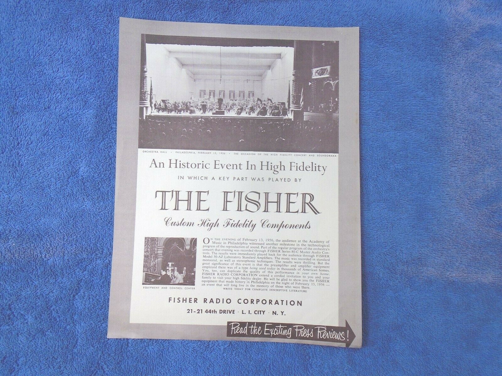 NOS 55 56 57 FISHER RADIO HI-FI COMPONENTS EVENT SALES BROCHURE 1955 1956 1957