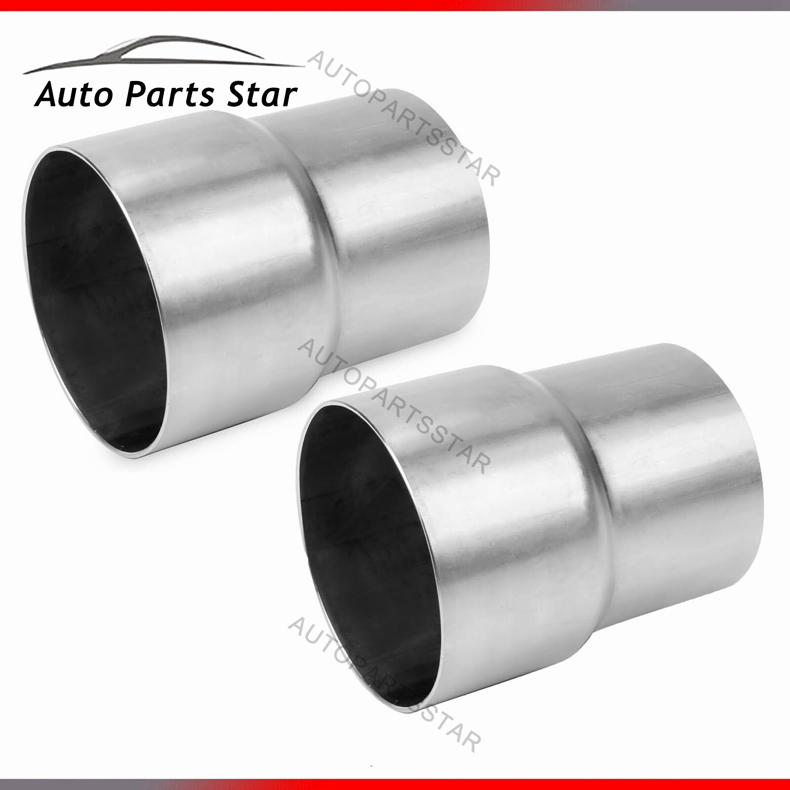 2PCS 2 1/2” 2.5" OD to 2 3/4” 2.75" ID Exhaust Component to Pipe Adapter Reducer