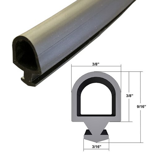 Automotive Black Silicone Bulb Type Gasket, 3/8" Width, 3/16" Backing - 20 Ft.