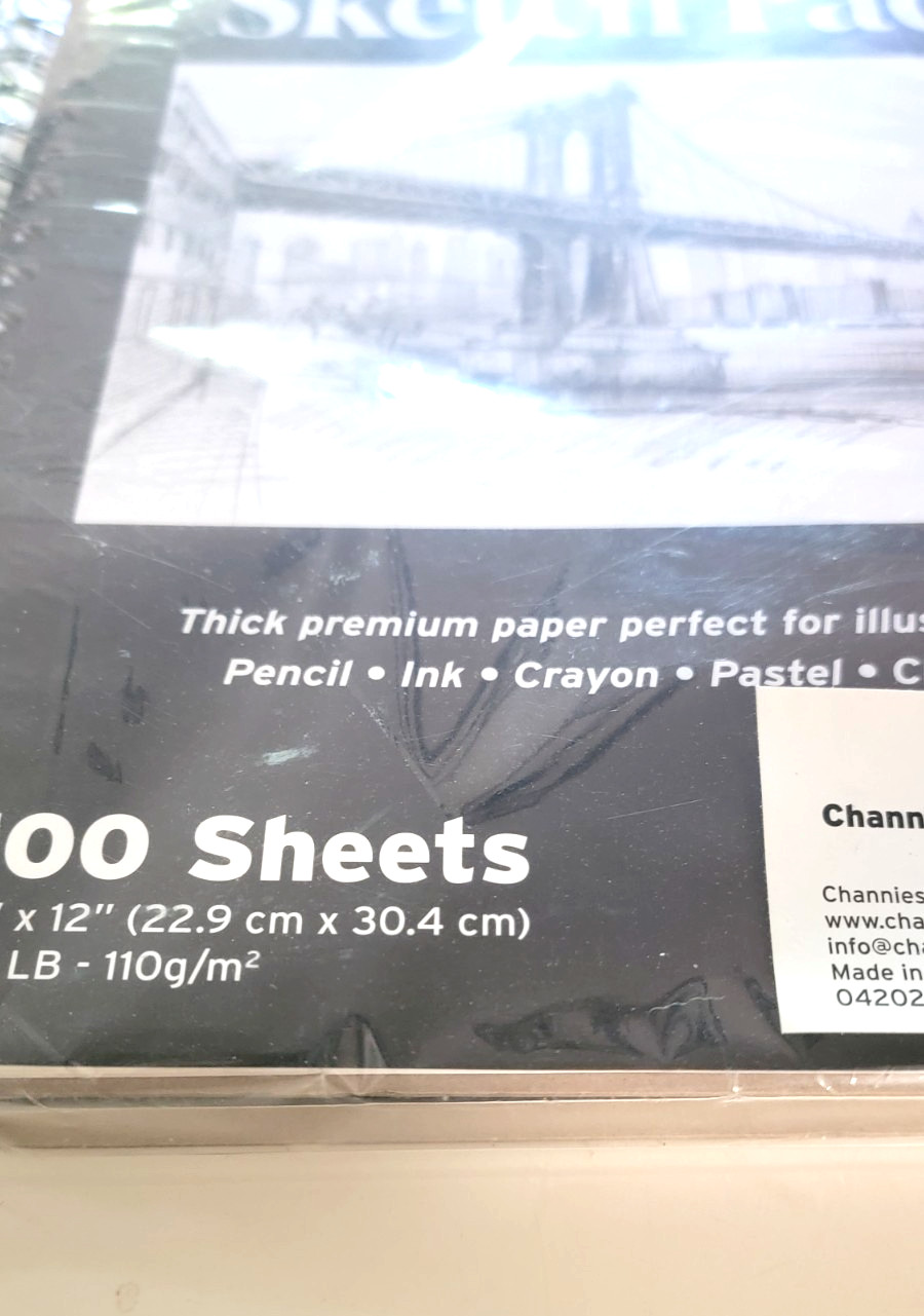 Channie's 2 Pack Sketch Pad Handheld Artwork for Beginners 100 sheets 9x12