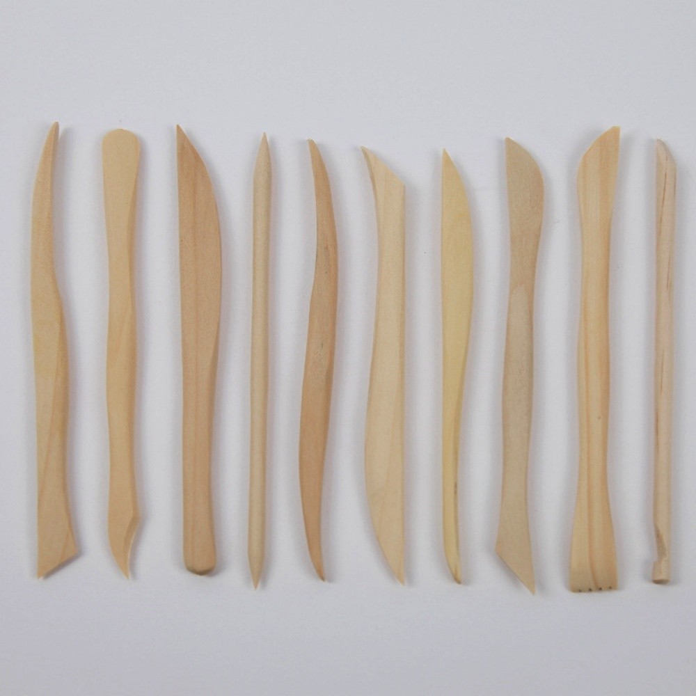 10pcs/set Wooden Clay Carving Modeling Tool Pottery Sculpture Tools